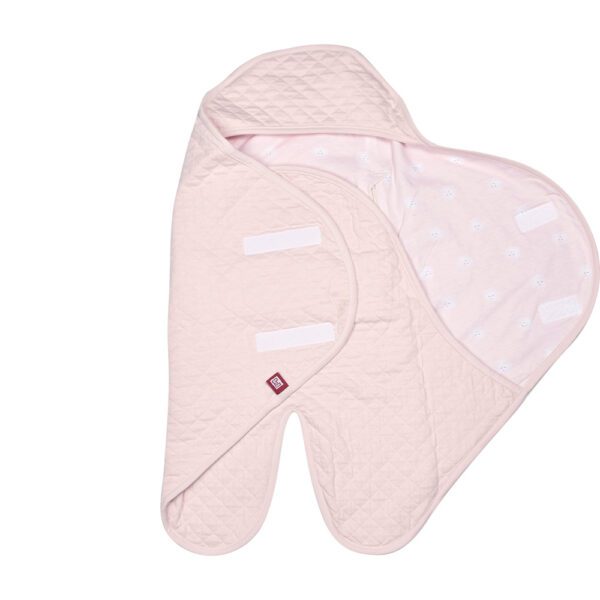 Couverture babynomade en fleur de coton légère rose poudré – Taille 0-6 mois