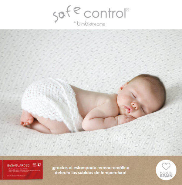 Drap housse Safe Control + Protège-matelas antibactérien 60×120 cm